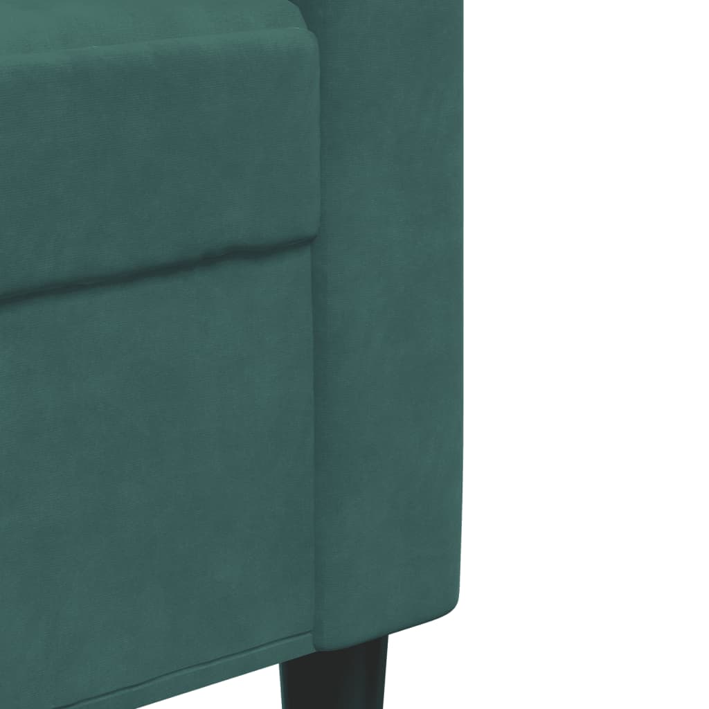 3-dijelni set sofa s jastucima tamnozeleni baršunasti