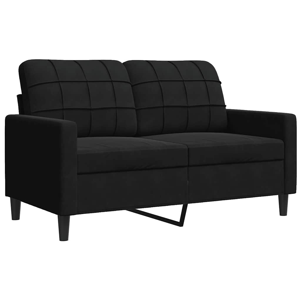 3-dijelni set sofa s jastucima crni baršunasti