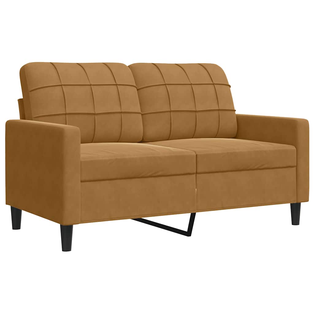 3-dijelni set sofa s jastucima smeđi baršunasti