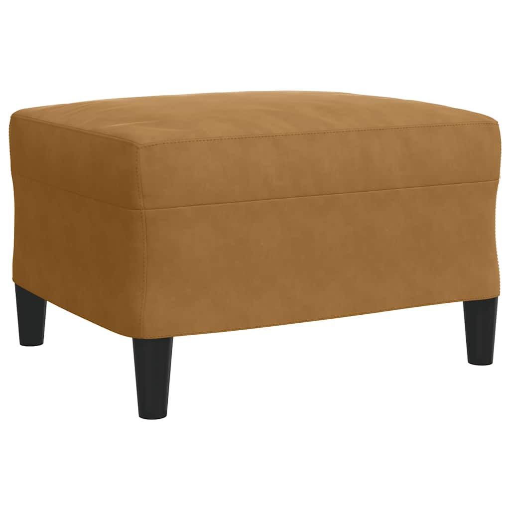3-dijelni set sofa s jastucima smeđi baršunasti