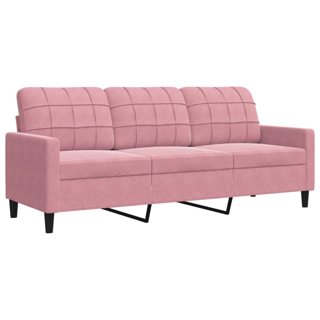 2-dijelni set sofa s jastucima ružičasti baršunasti