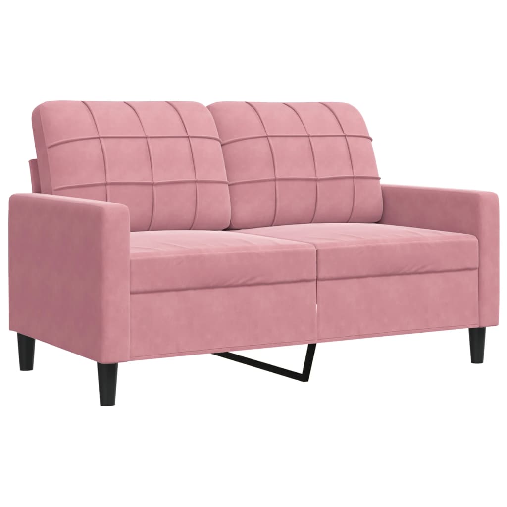 2-dijelni set sofa s jastucima ružičasti baršunasti