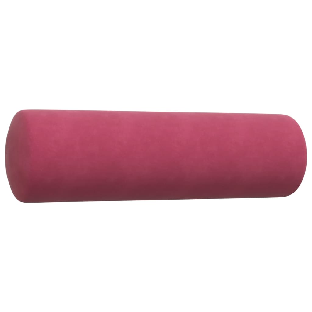 2-dijelni set sofa s jastucima crvena boja vina baršunasti