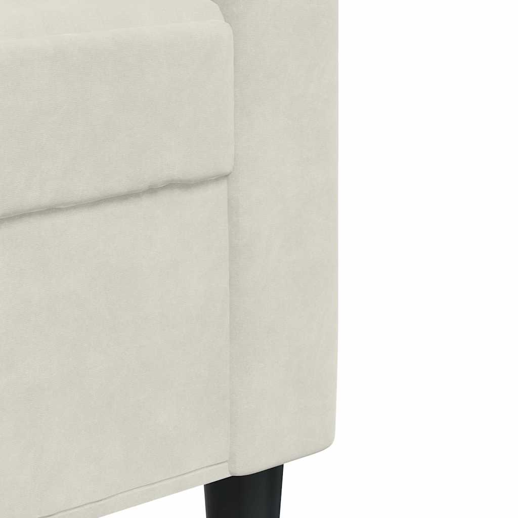 4-dijelni set sofa s jastucima krem baršunasti