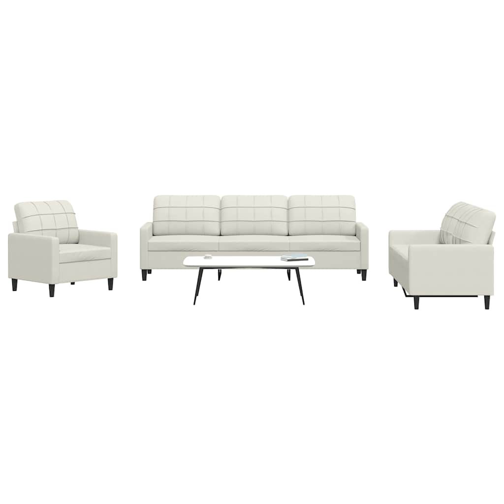 4-dijelni set sofa s jastucima krem baršunasti