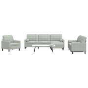 4-dijelni set sofa s jastucima svjetlosivi baršunasti