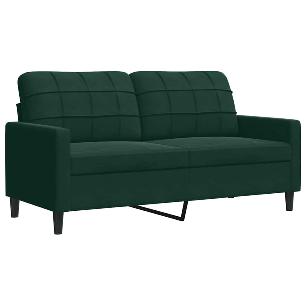 4-dijelni set sofa s jastucima tamnozeleni baršunasti