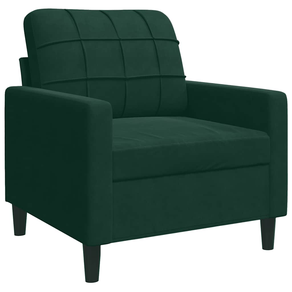 4-dijelni set sofa s jastucima tamnozeleni baršunasti