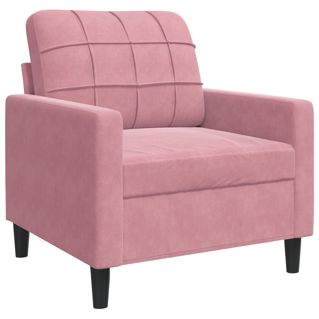4-dijelni set sofa s jastucima ružičasti baršunasti