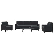 4-dijelni set sofa s jastucima crni baršunasti