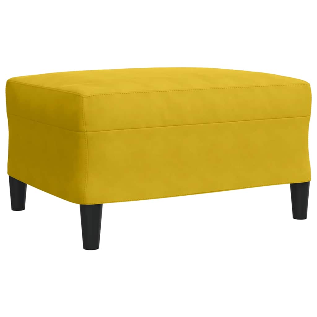 4-dijelni set sofa s jastucima žuti baršunasti