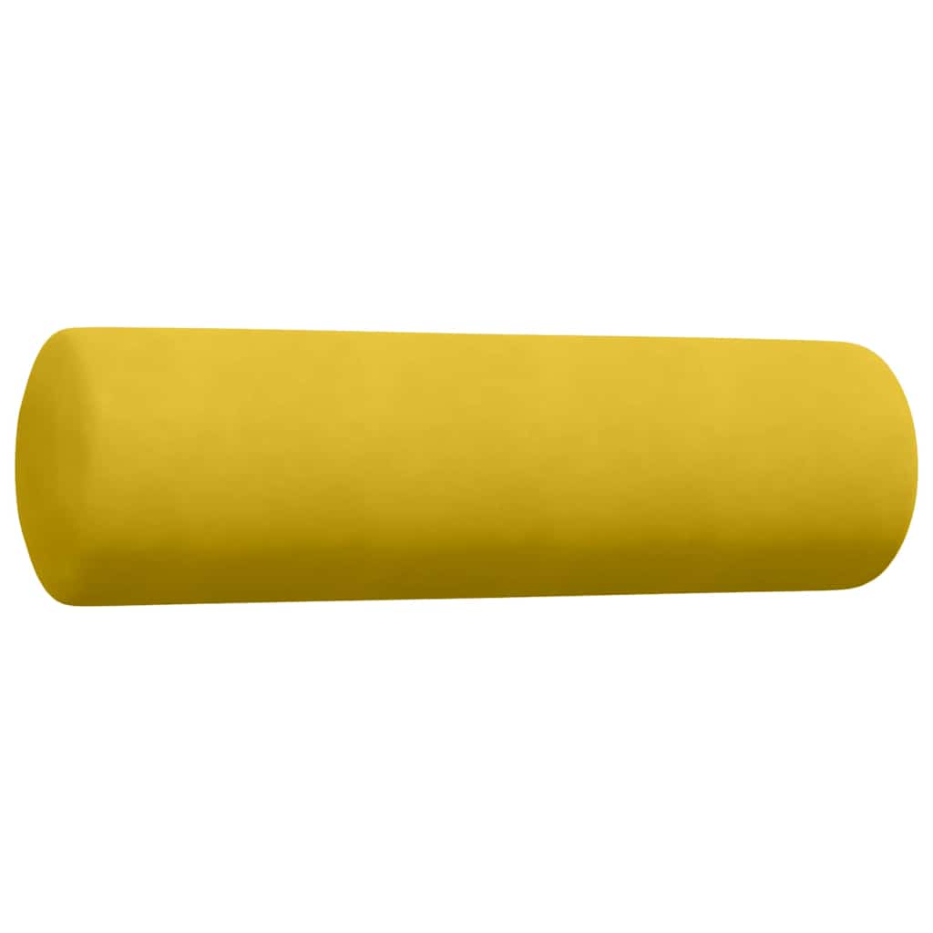 4-dijelni set sofa s jastucima žuti baršunasti