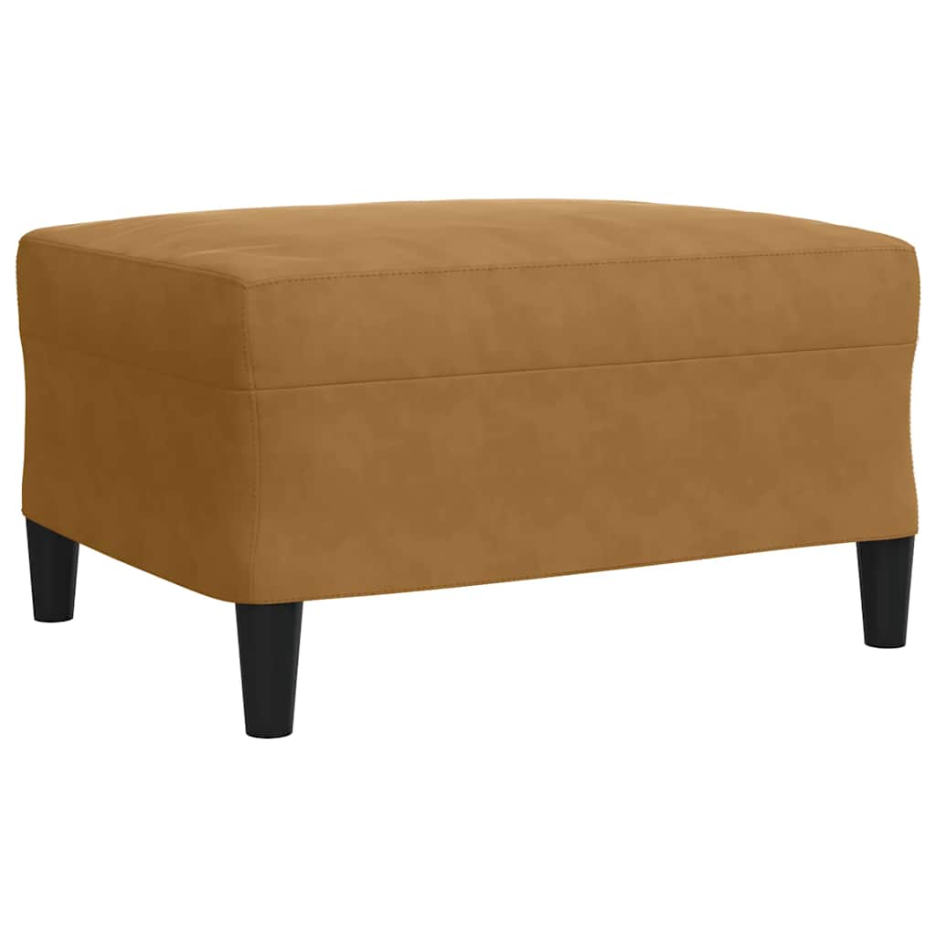 4-dijelni set sofa s jastucima smeđi baršunasti