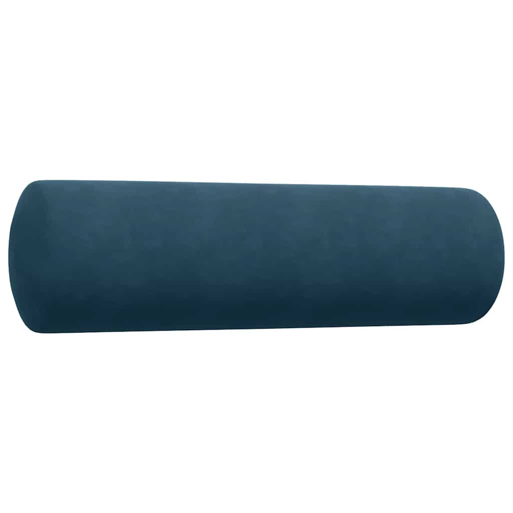 4-dijelni set sofa s jastucima plavi baršunasti
