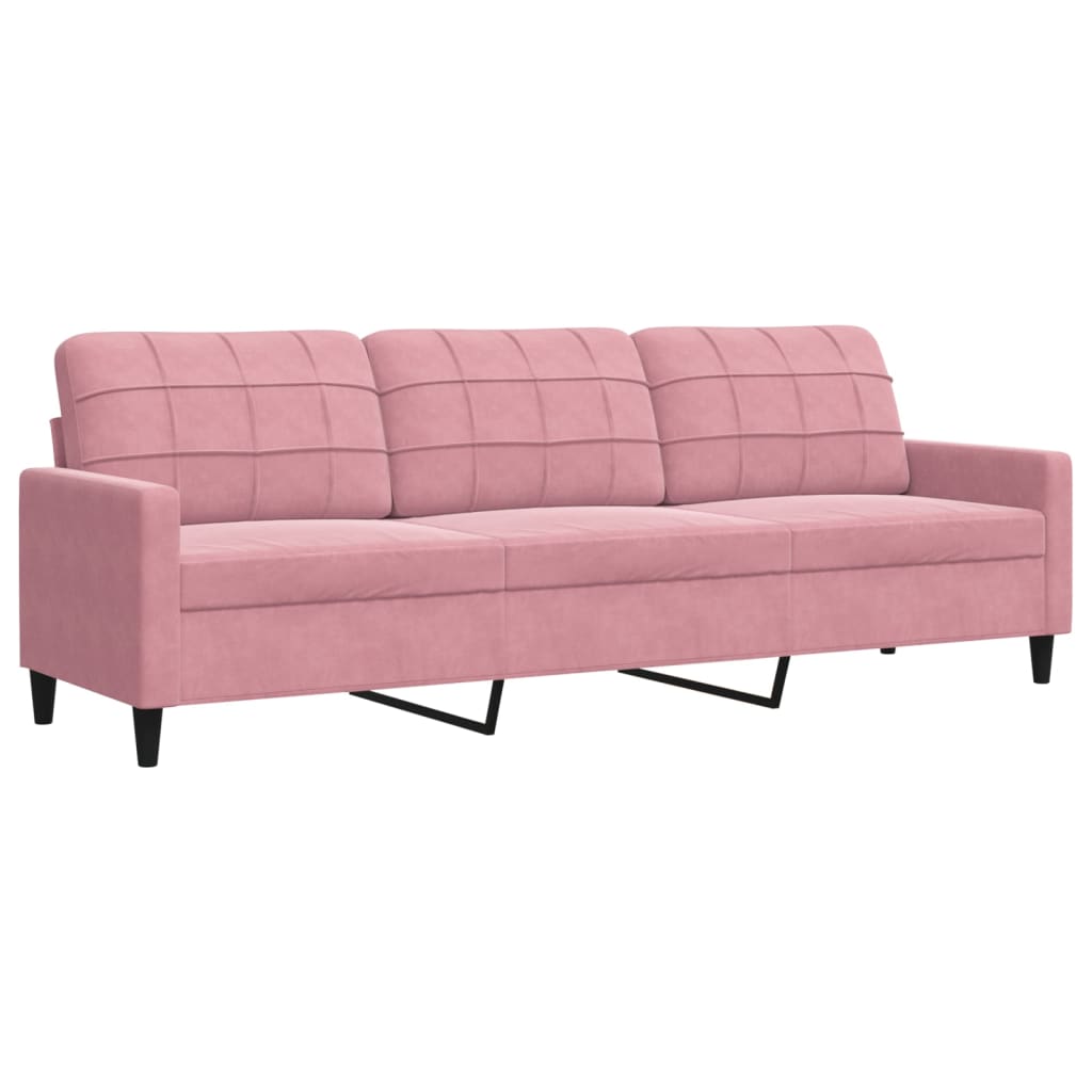 2-dijelni set sofa s jastucima ružičasti baršunasti
