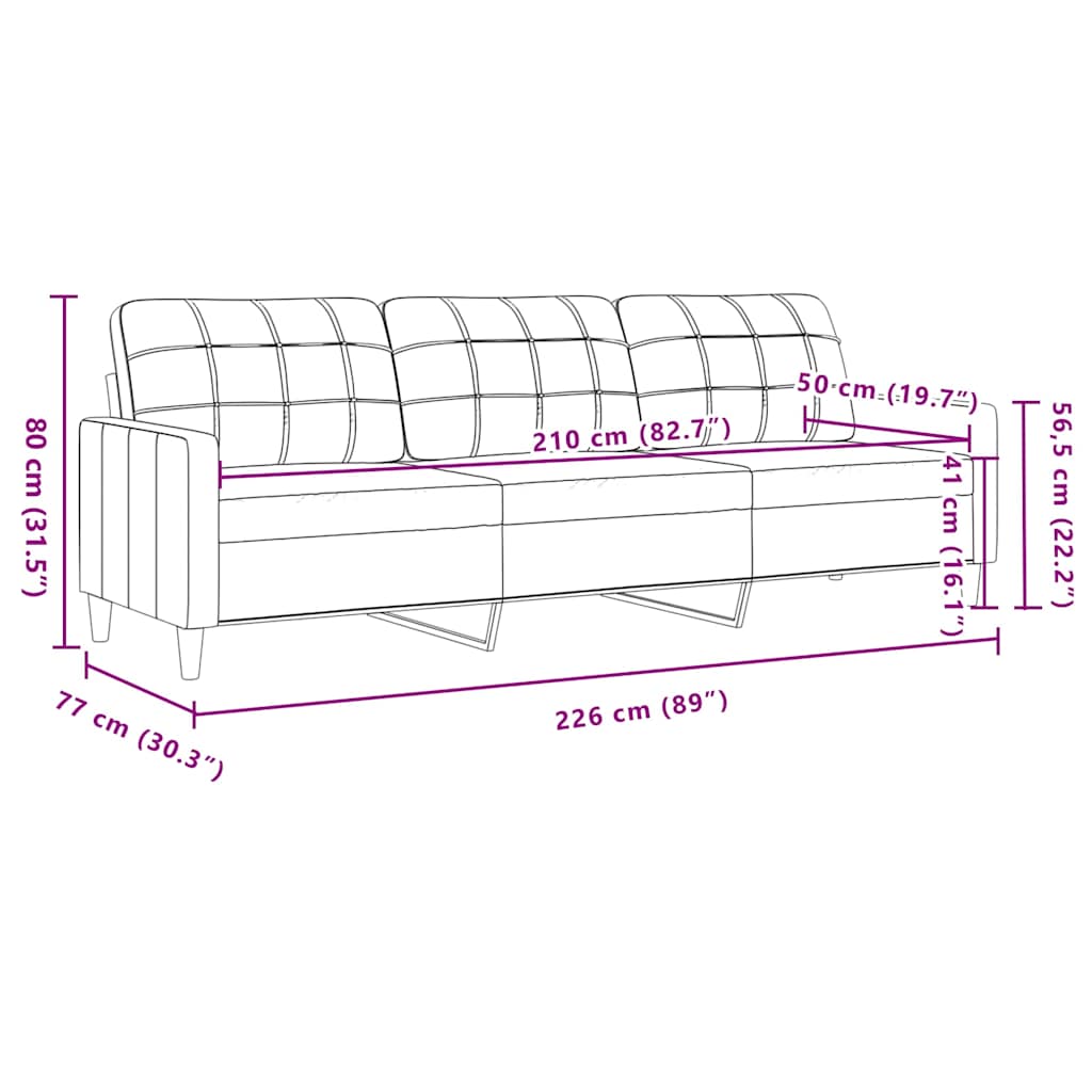 3-dijelni set sofa s jastucima crni baršunasti
