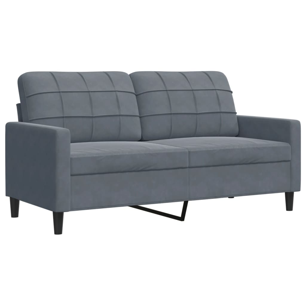2-dijelni set sofa s jastucima tamnosivi baršunasti