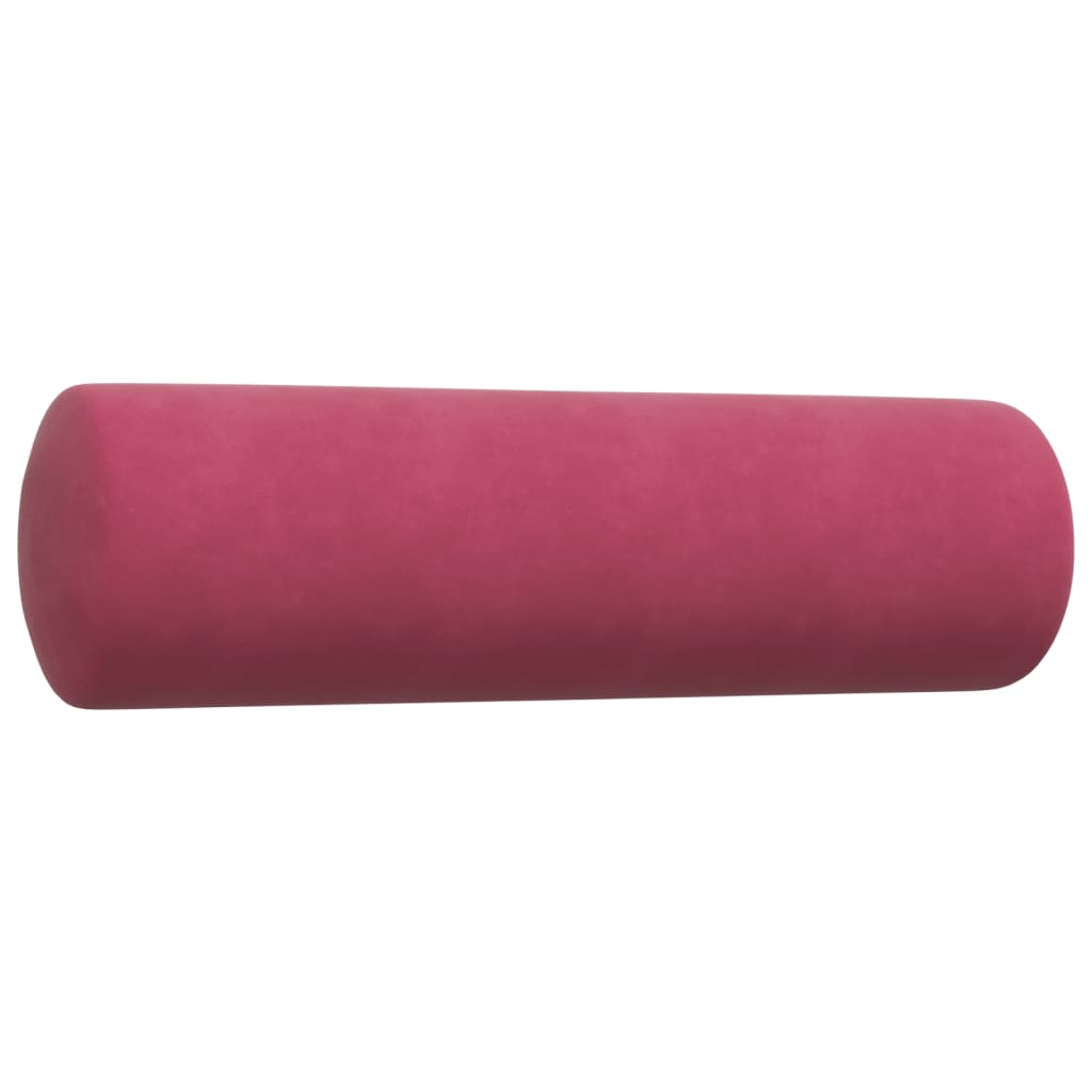 2-dijelni set sofa s jastucima crvena boja vina baršunasti