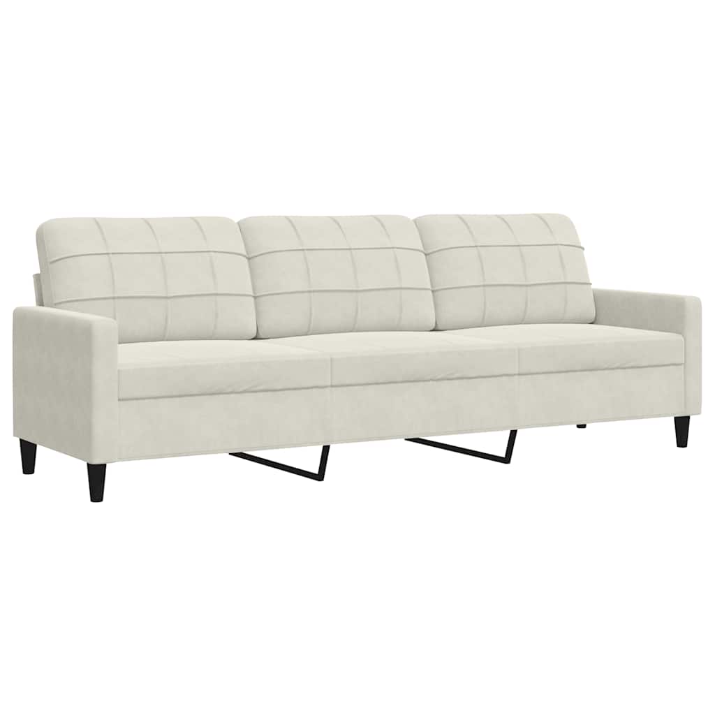 2-dijelni set sofa s jastucima krem baršunasti