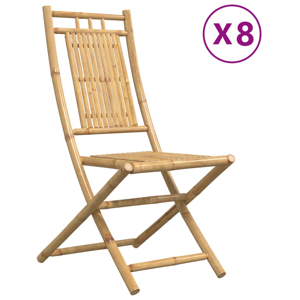 Sklopive vrtne stolice 8 kom 46 x 66 x 99 cm od bambusa