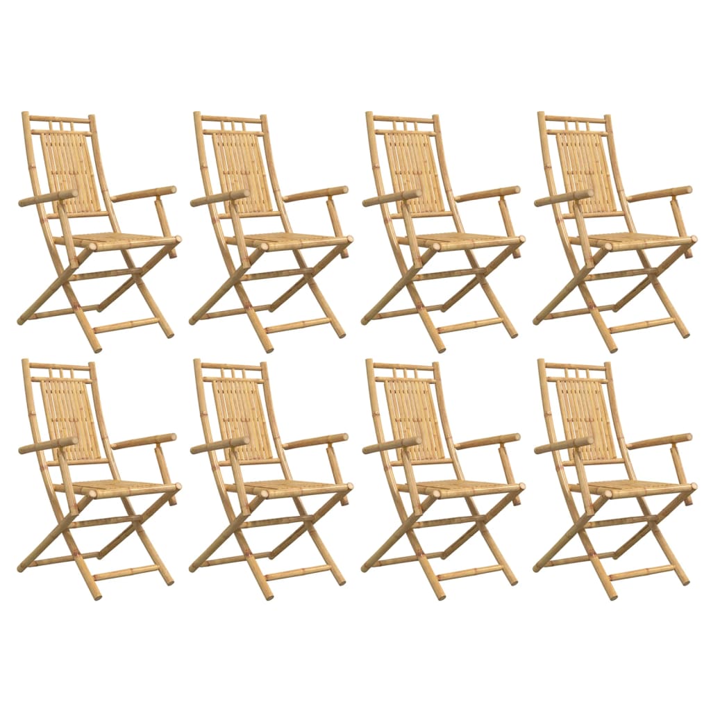 Sklopive vrtne stolice 8 kom 53 x 66 x 99 cm od bambusa