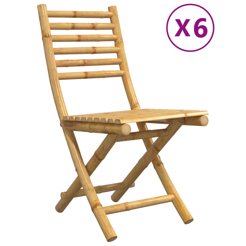 Sklopive vrtne stolice 6 kom 43 x 54 x 88 cm od bambusa