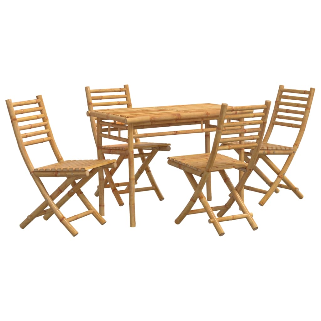 5-dijelni vrtni blagovaonski set od bambusa