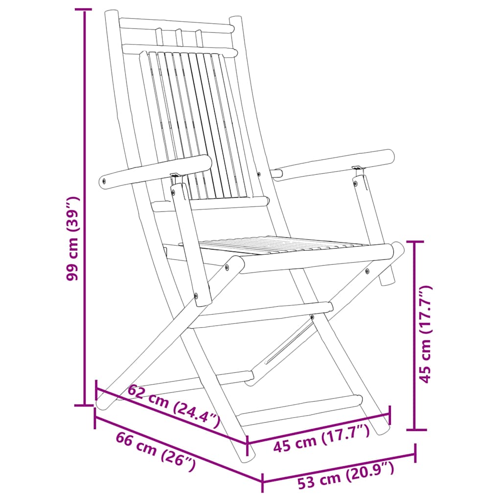 3-dijelni bistro set od bambusa