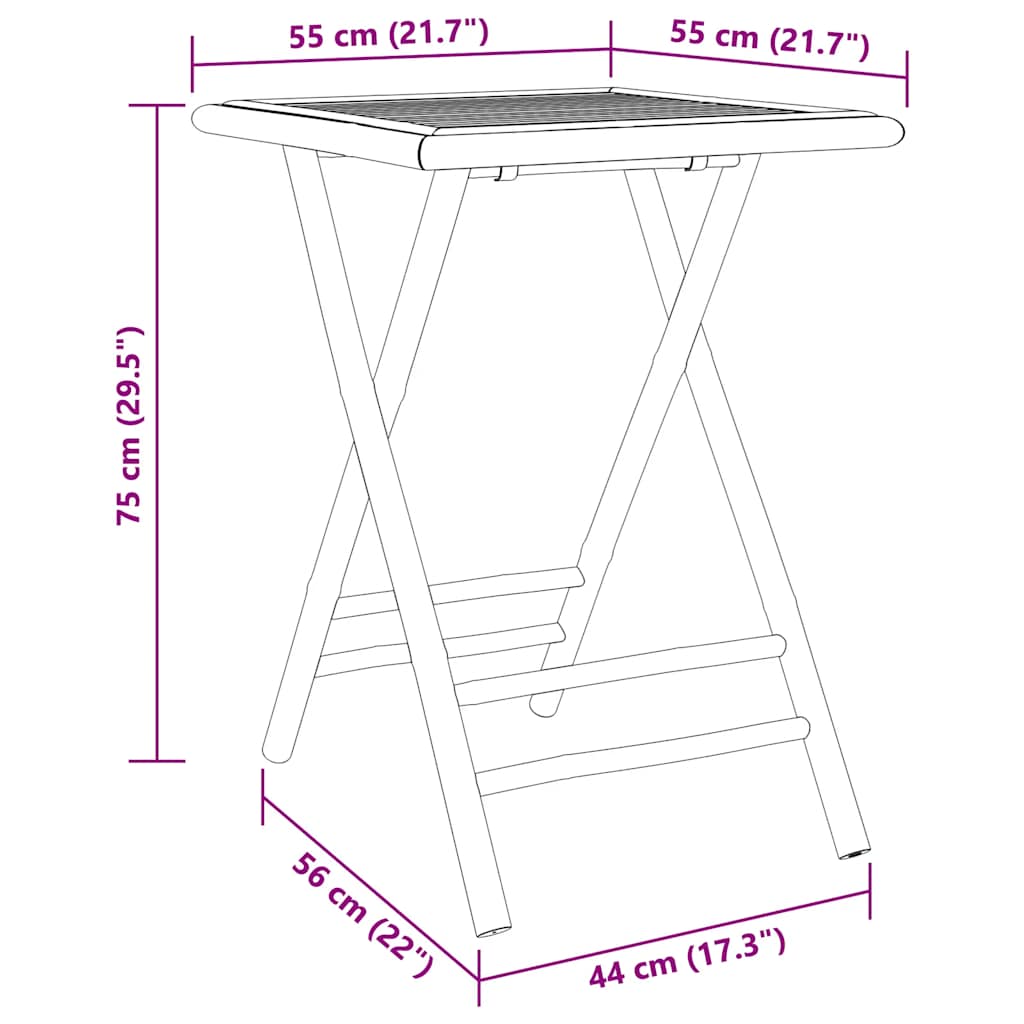 3-dijelni bistro set od bambusa