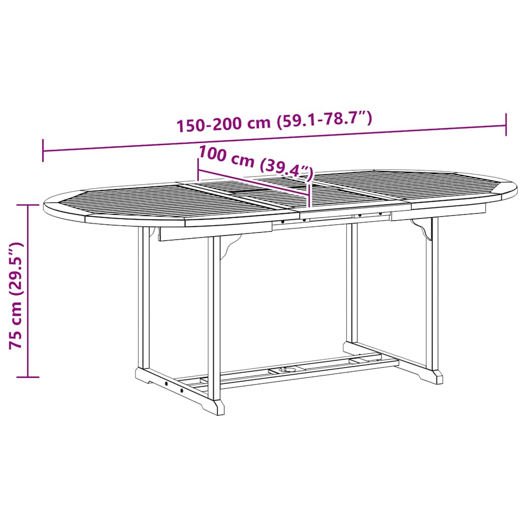 7-dijelni vrtni blagovaonski set od drva bagrema i tekstilena