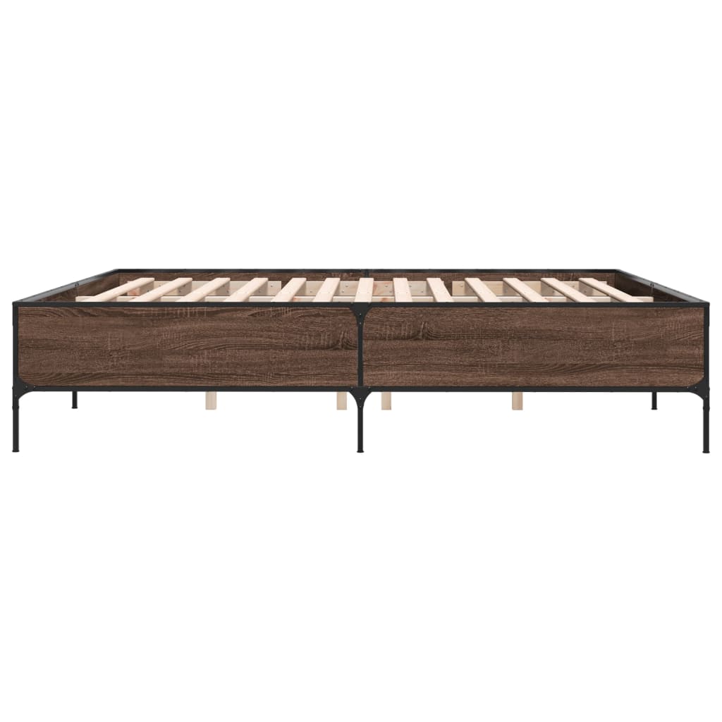 Okvir za krevet boja hrasta 180x200cm konstruirano drvo i metal