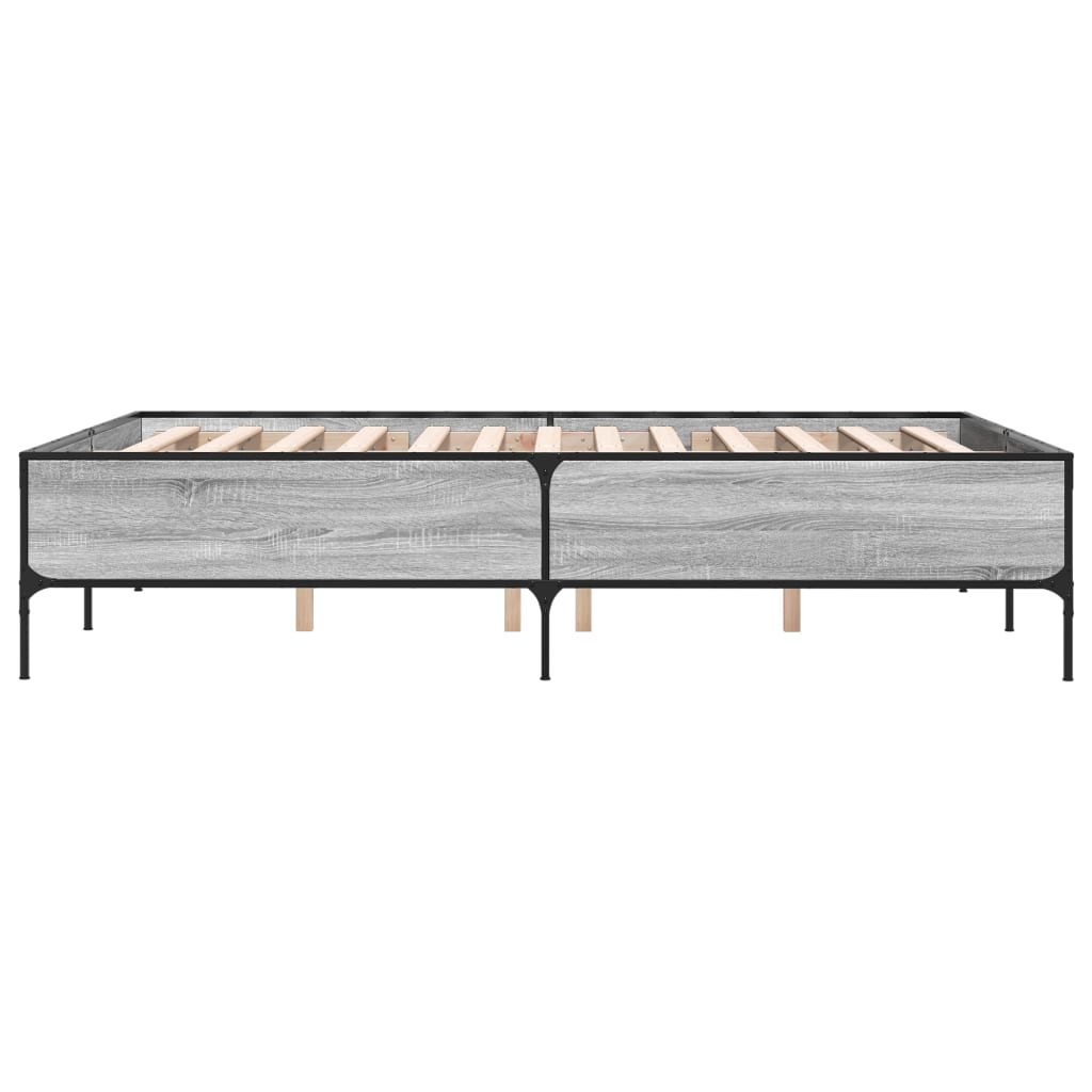 Okvir kreveta boja hrasta 140x200cm konstruirano drvo i metal