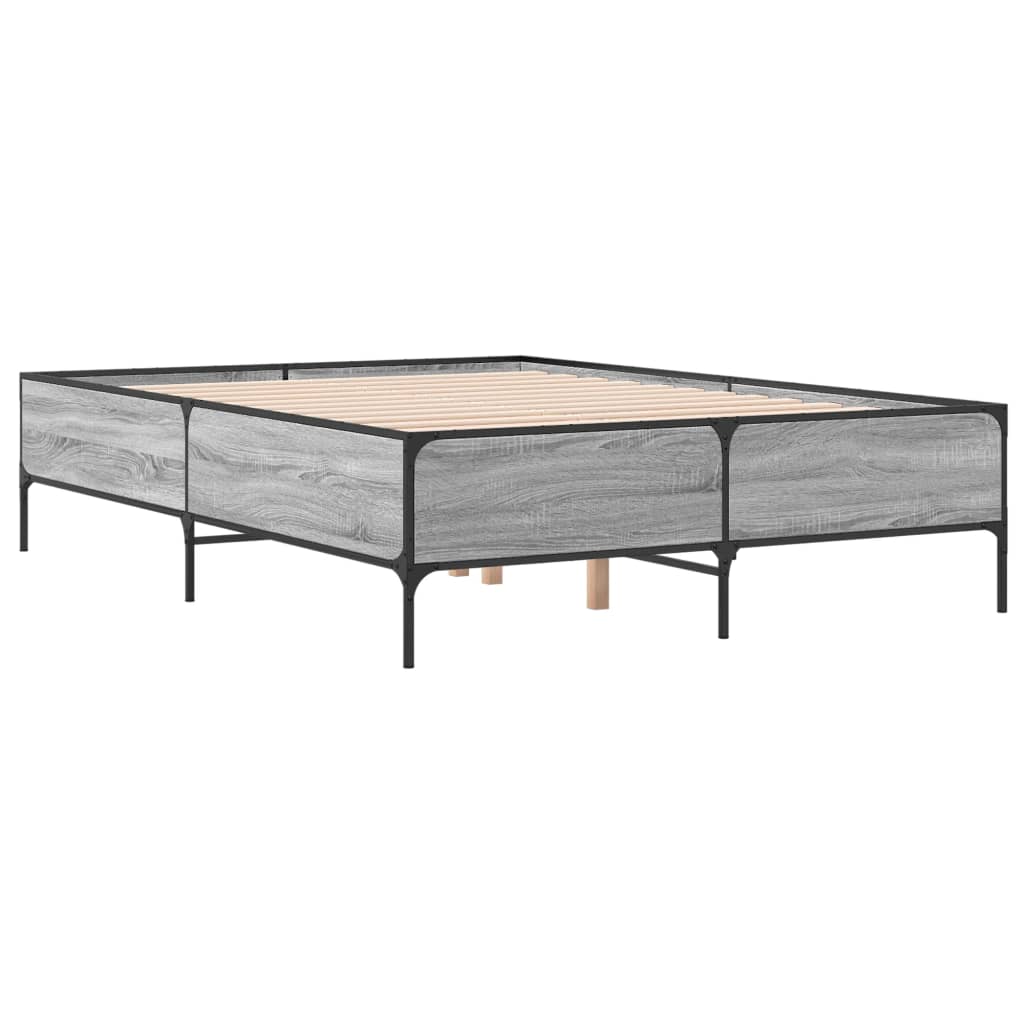 Okvir kreveta boja hrasta 140x200cm konstruirano drvo i metal