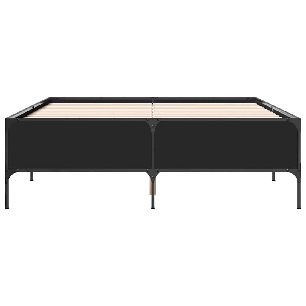 Okvir kreveta crni 120 x 200 cm od konstruiranog drvo i metal