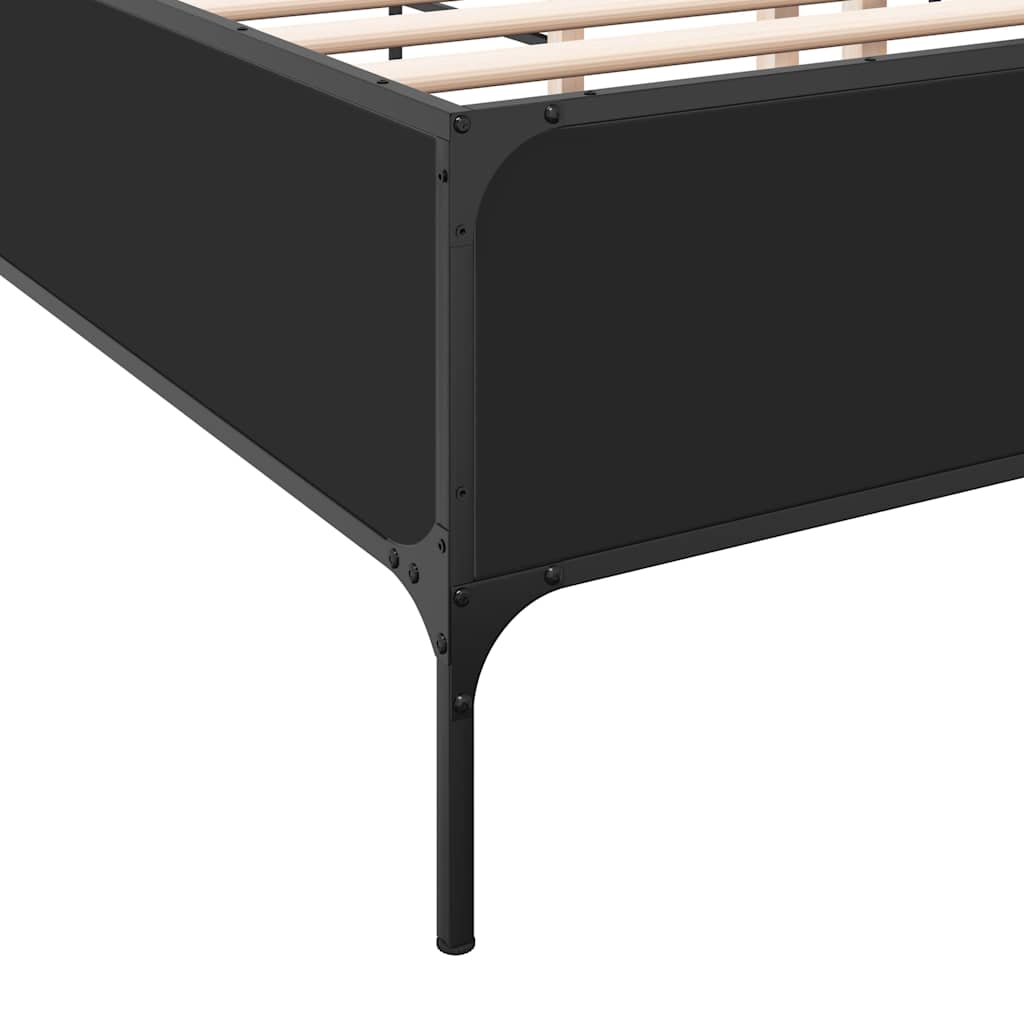 Okvir kreveta crni 120 x 200 cm od konstruiranog drvo i metal