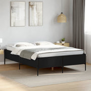 Okvir za krevet crni 140x190 cm konstruirano drvo i metal