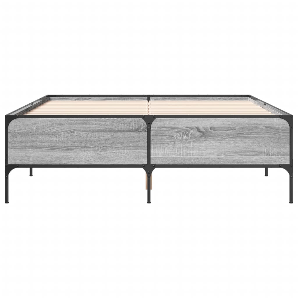 Okvir kreveta boja hrasta 135x190cm konstruirano drvo i metal