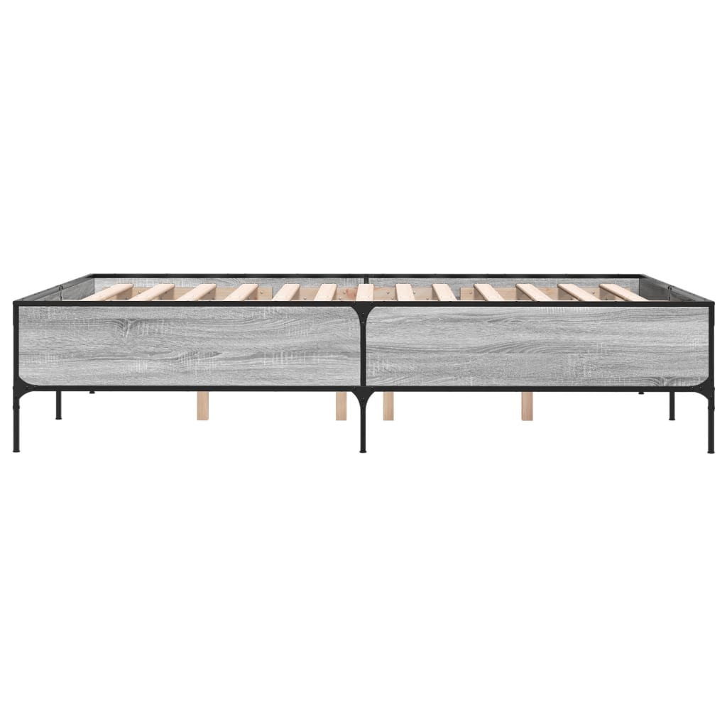 Okvir kreveta boja hrasta 135x190cm konstruirano drvo i metal