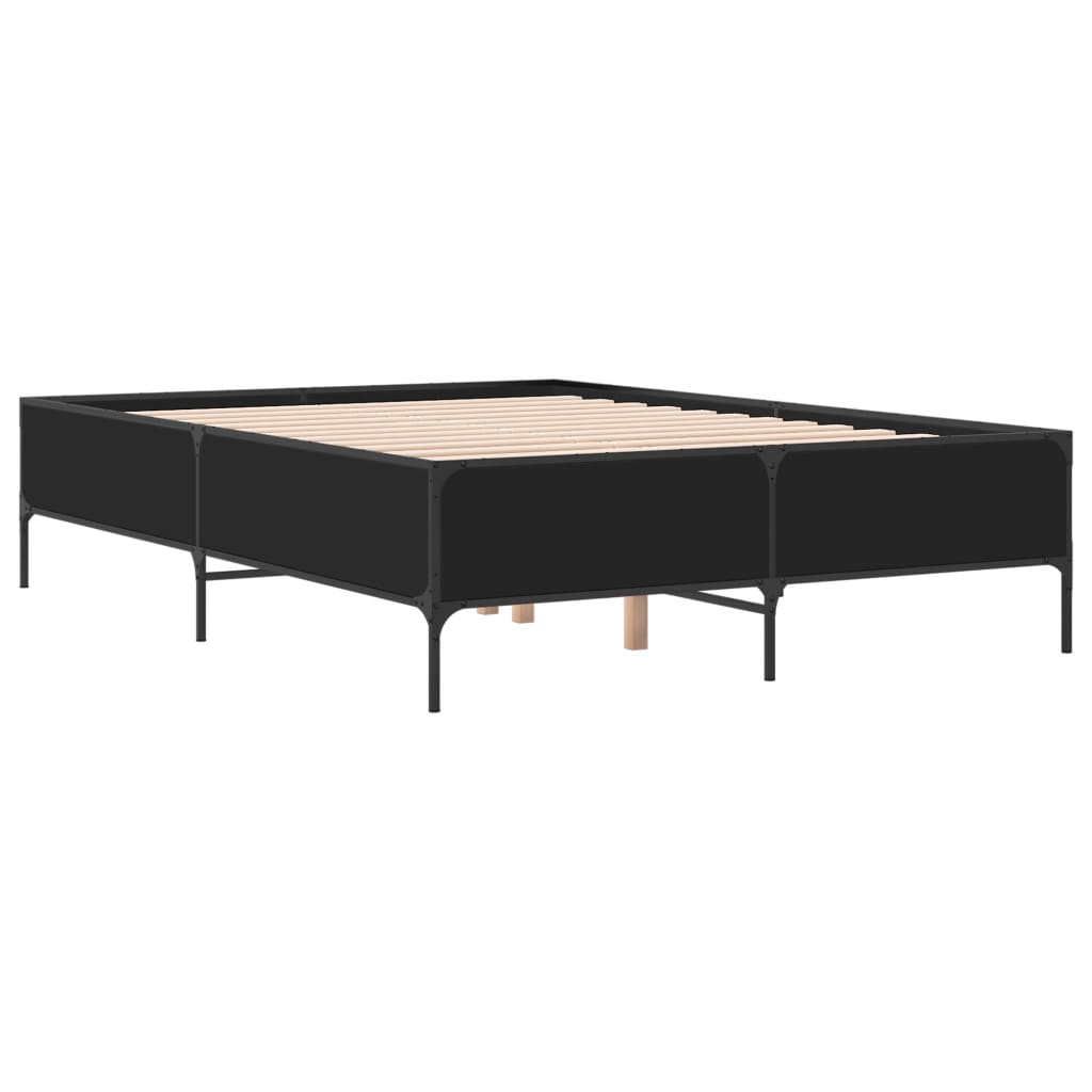 Okvir za krevet crni 120x190 cm konstruirano drvo i metal