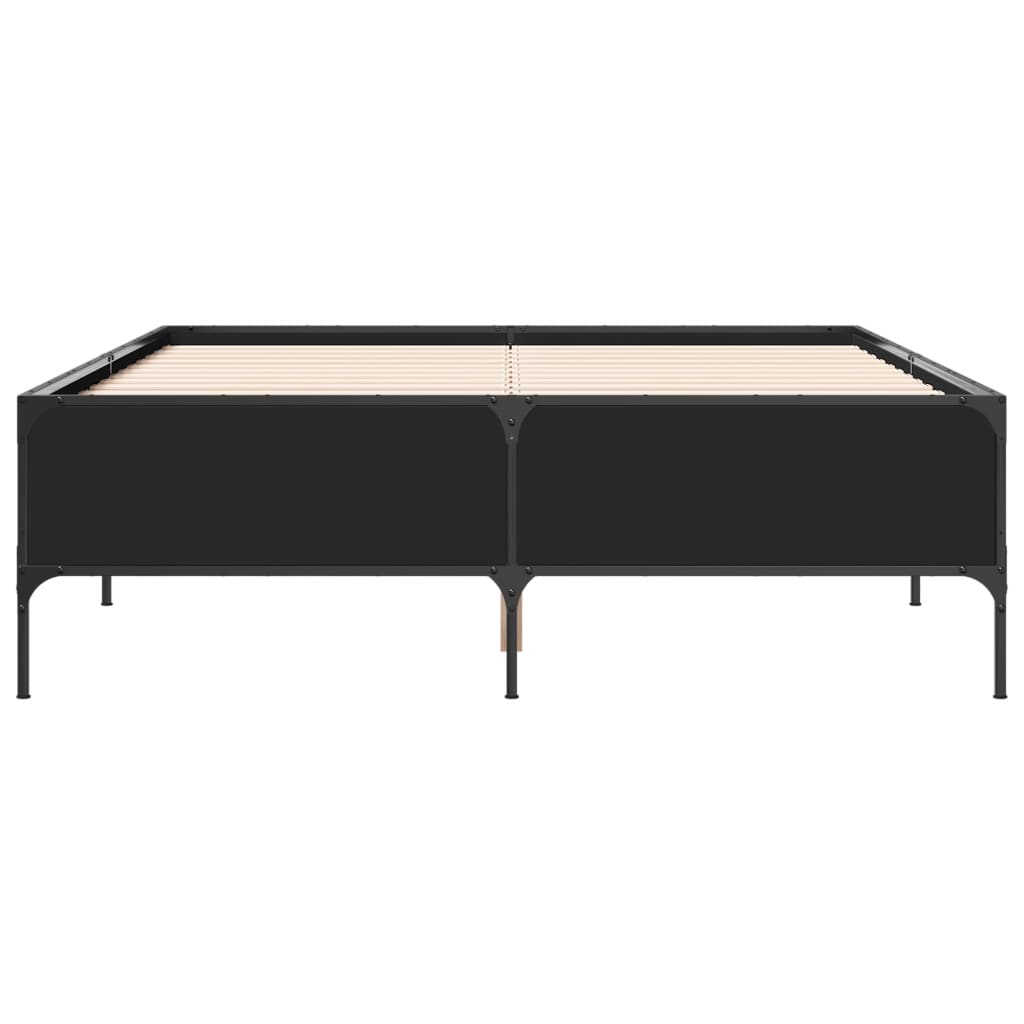 Okvir za krevet crni 120x190 cm konstruirano drvo i metal