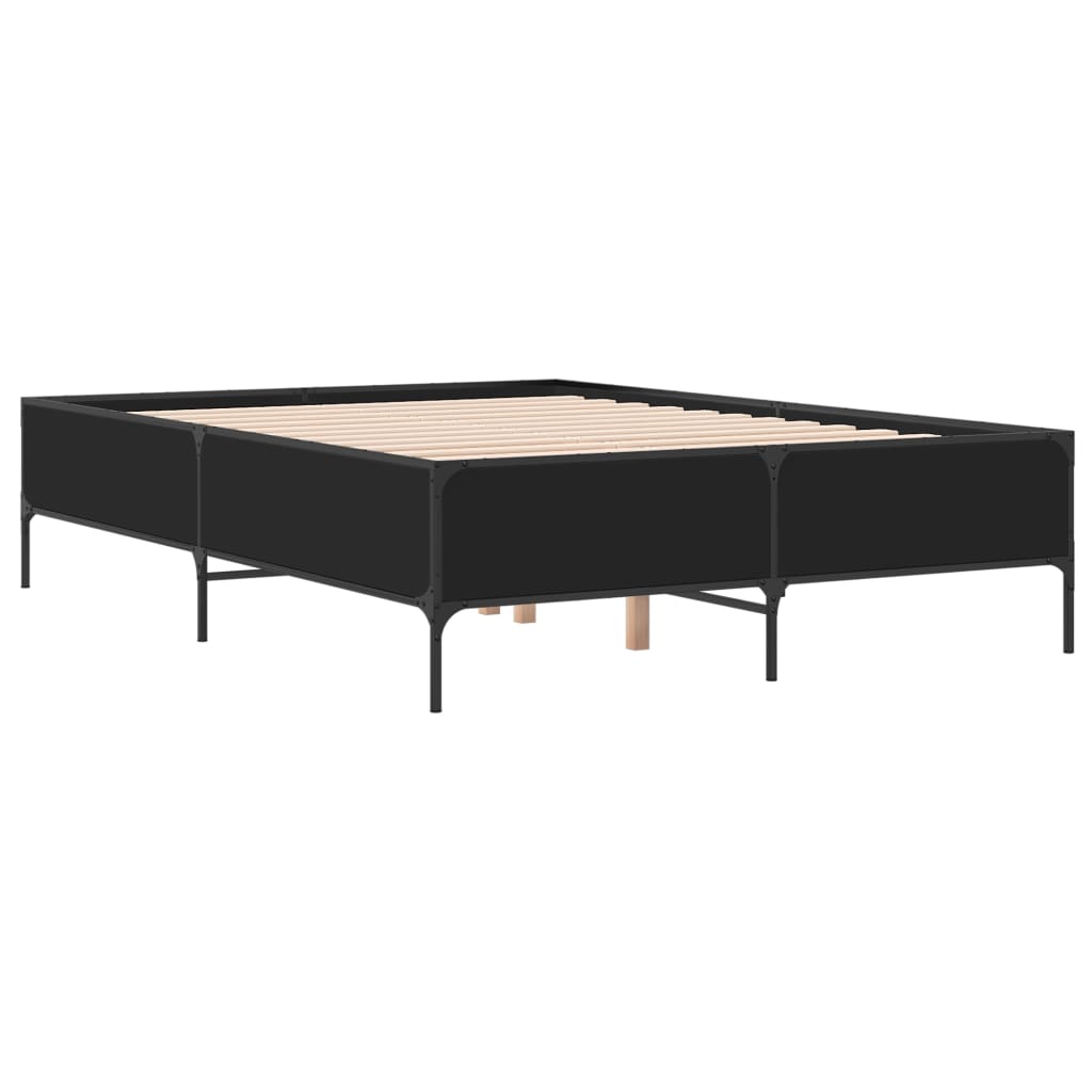 Okvir za krevet crni 120x190 cm konstruirano drvo i metal