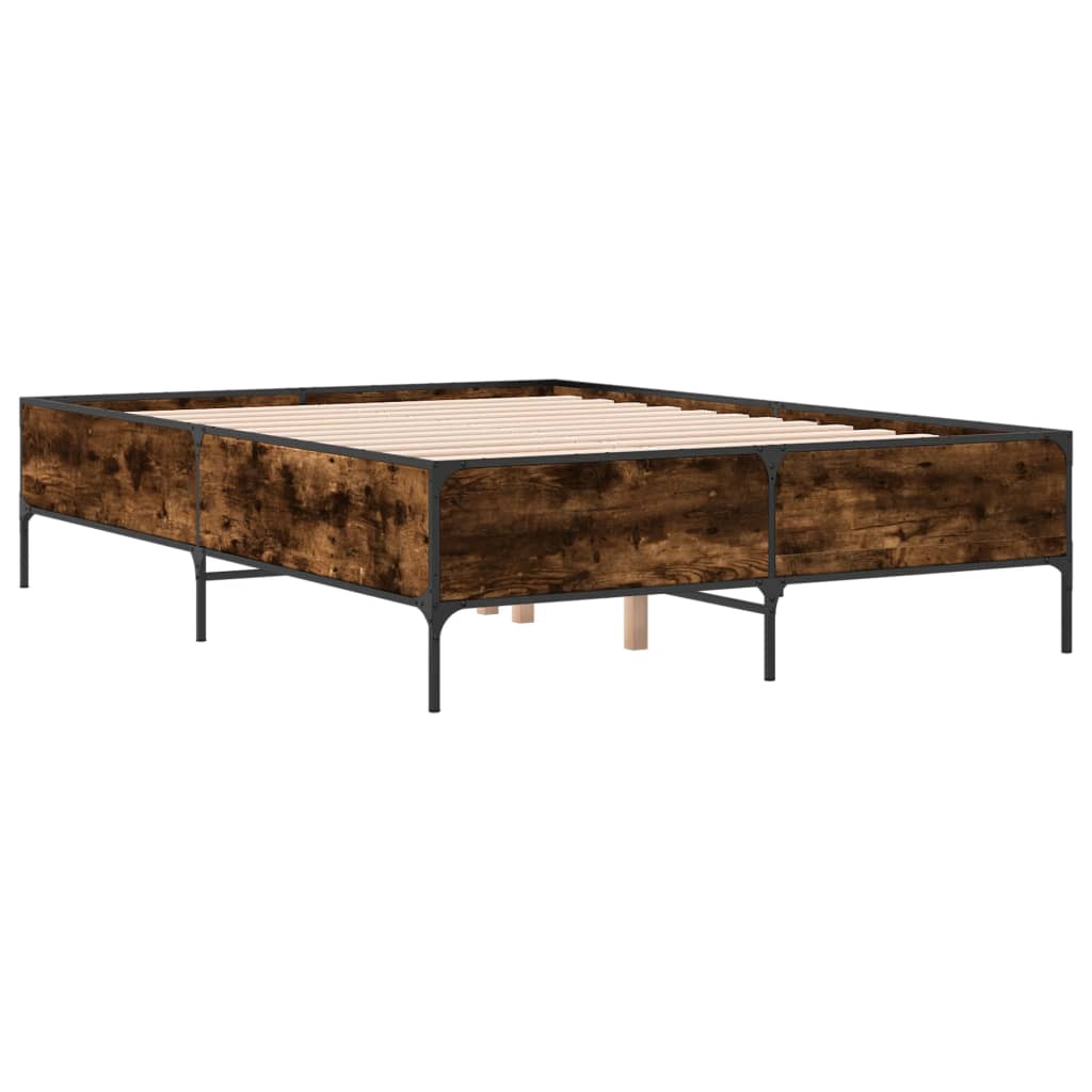 Okvir za krevet boja hrasta 120x190cm konstruirano drvo i metal