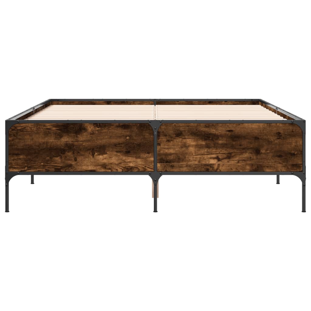 Okvir za krevet boja hrasta 120x190cm konstruirano drvo i metal