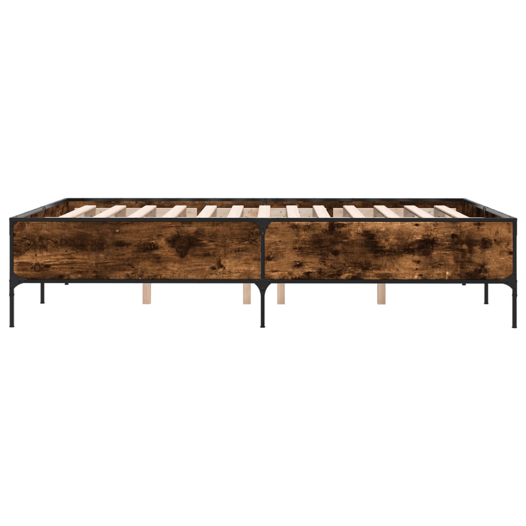 Okvir za krevet boja hrasta 120x190cm konstruirano drvo i metal