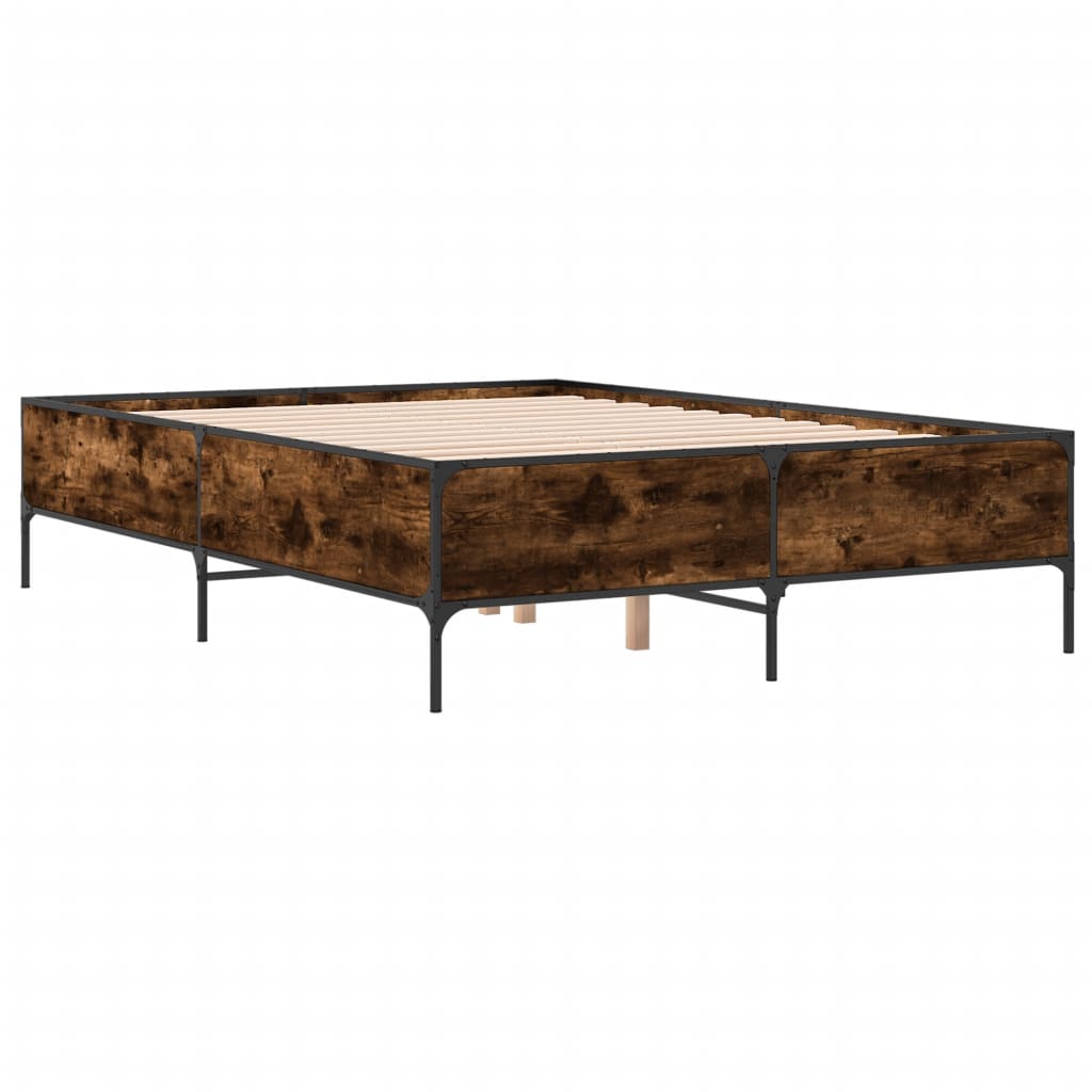 Okvir za krevet boja hrasta 120x190cm konstruirano drvo i metal