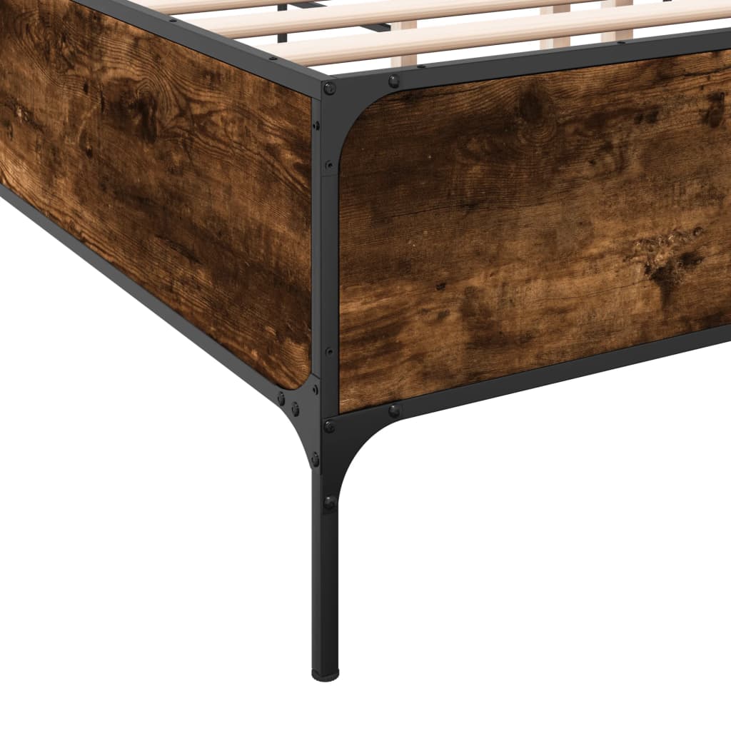 Okvir za krevet boja hrasta 120x190cm konstruirano drvo i metal