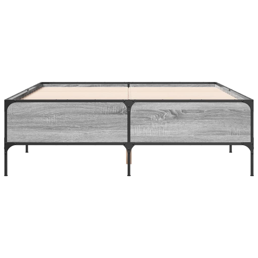 Okvir za krevet boja hrasta 120x190cm konstruirano drvo i metal