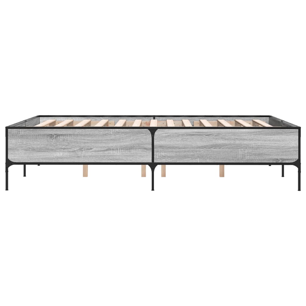 Okvir za krevet boja hrasta 120x190cm konstruirano drvo i metal