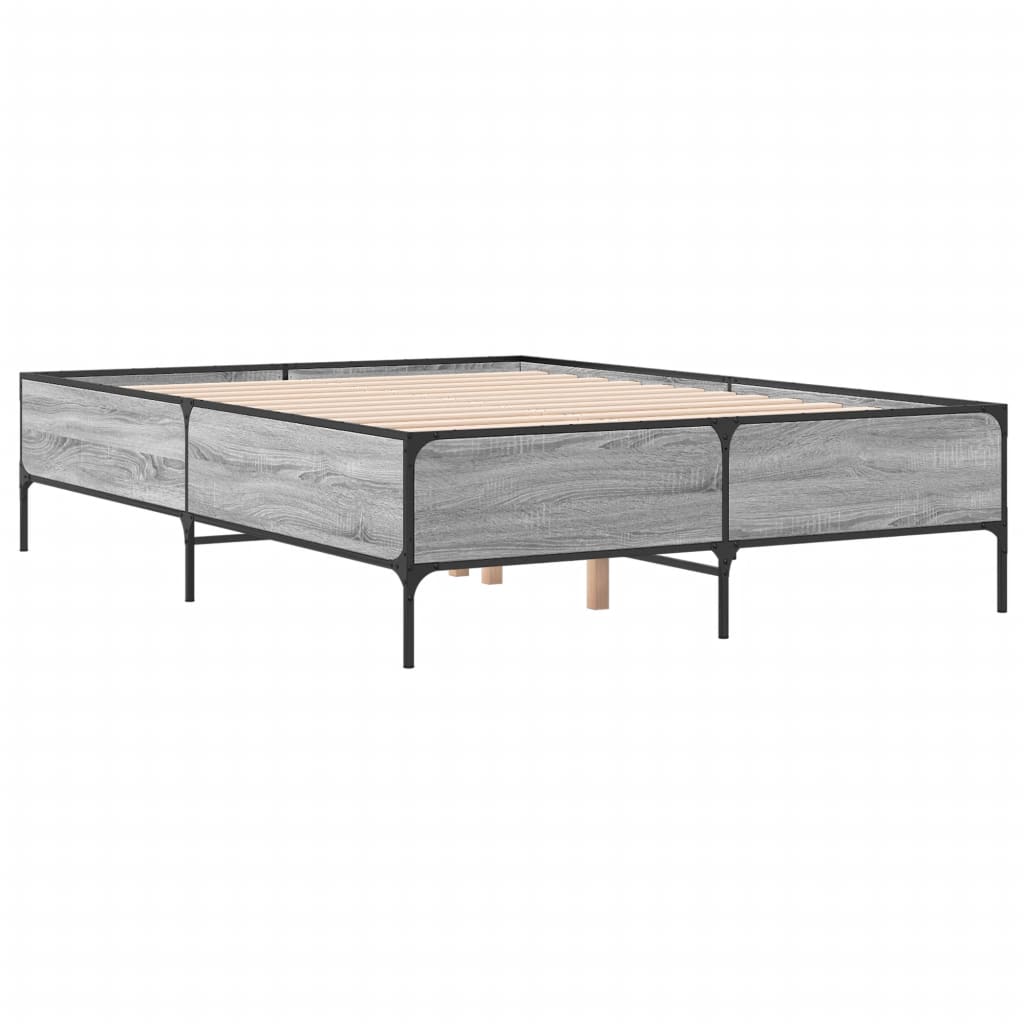 Okvir za krevet boja hrasta 120x190cm konstruirano drvo i metal