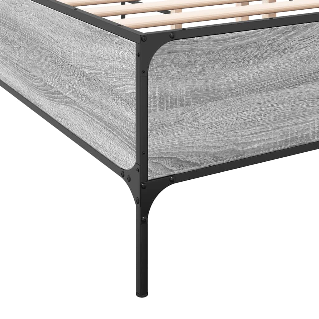 Okvir za krevet boja hrasta 120x190cm konstruirano drvo i metal